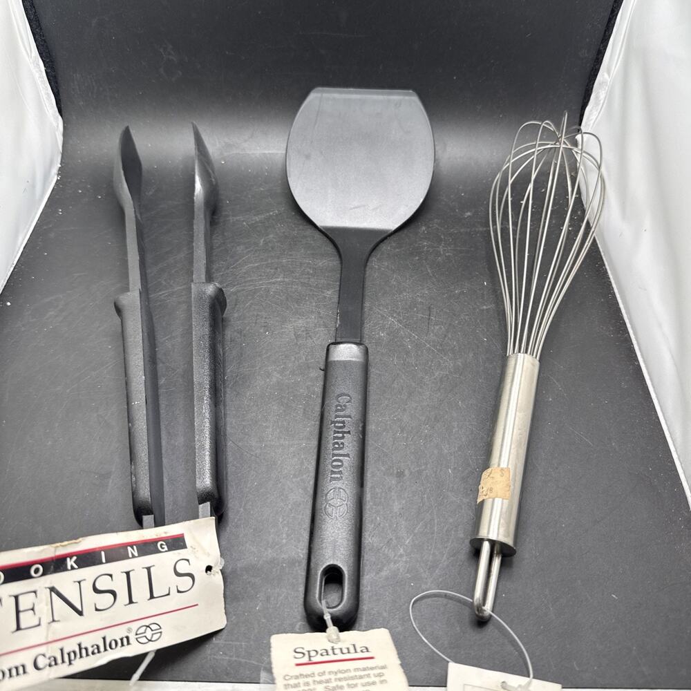 Calphalon Kitchen Utensil Lot Tongs Spatula City Chef Whisk NOS Tagged